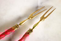 Image 4 of Duo de fouchettes manche corail