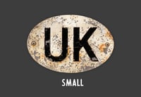 SMALL Magnetic UK badge - Patina'd White 90x60mm