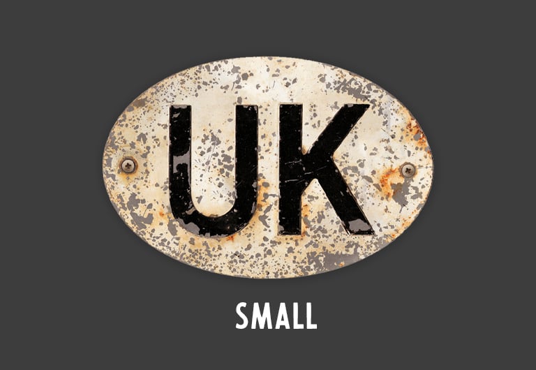 Image of SMALL Magnetic UK badge - Patina'd White 90x60mm