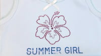 Image 1 of Summer Girl hibiscus tank top 🌺turquoise 