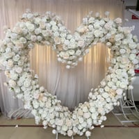 White Floral Heart Backdrop 