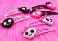 Image 1 of Kawaii Skull Hairclips