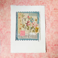 Image 2 of Artwork Wall art - antique textile collage - Perfect day #b