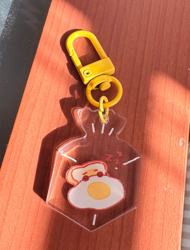 Sleepy Bread Clear Keychain