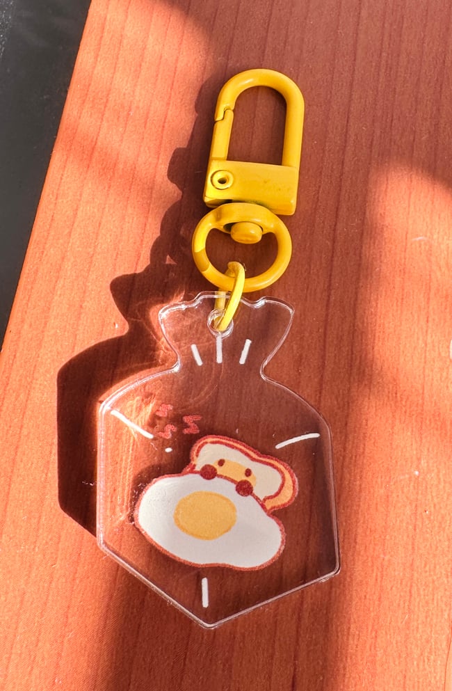 Sleepy Bread Clear Keychain
