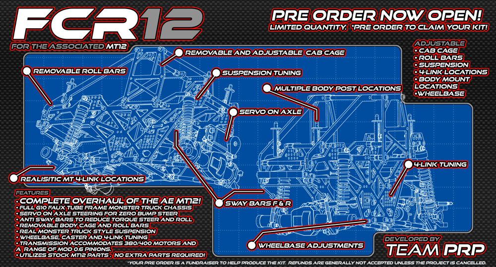 PRE ORDER Associated MT12 FCR12 Chassis kit