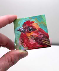 Image 1 of Summer Break – Summer Tanager Tiny painting