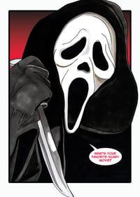 Image 4 of Horror Icons Team-Up A4 (12" x 8") Signed Print Set Comic Style Illustration