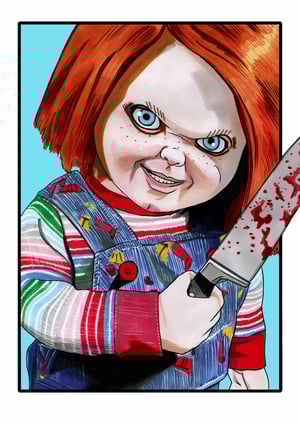 Horror Icons Team-Up A4 (12" x 8") Signed Print Set Comic Style Illustration