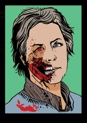 The Walking Dead Zombies! A4 (12" x 8") Signed Print Set Comic Style Illustration