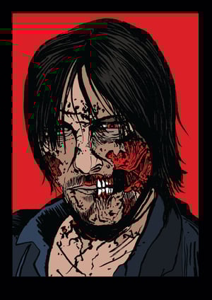 The Walking Dead Zombies! A4 (12" x 8") Signed Print Set Comic Style Illustration