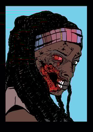 The Walking Dead Zombies! A4 (12" x 8") Signed Print Set Comic Style Illustration