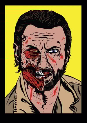 The Walking Dead Zombies! A4 (12" x 8") Signed Print Set Comic Style Illustration