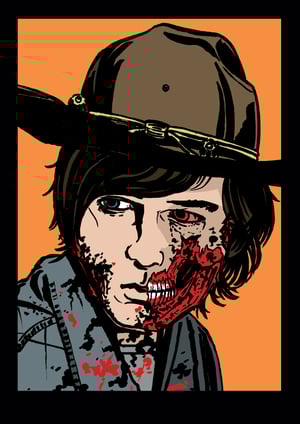 The Walking Dead More Zombies! A4 (12" x 8") Signed Print Set Comic Style Illustration