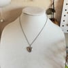 medium lace heart locket thin chain necklace