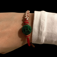 Image 5 of Premium Cherry Blossom Jade/ Tigers Eye Energy Bracelet Red