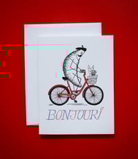 Image 2 of Bonjour! Letterpress Greeting Card (Blank)