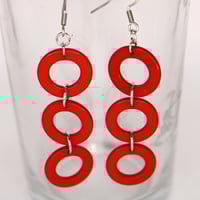 Image 1 of Fishman Phish Red Donut Drop Earrings