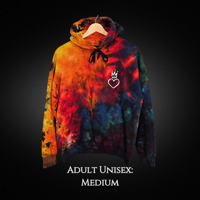 Image 1 of Ice Dyed Rainbow Scrunch Pattern (Med) Adult Hoodie