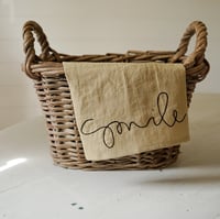 stitched linen t-towel {wheat}