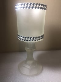 Image 3 of candle Holder w/gems trim