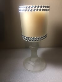 Image 4 of candle Holder w/gems trim
