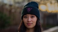 Image 2 of SWEPT TO SEA EMBLEM BEANIE - PINK