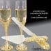 Image of Golden Leaf Champagne and Cake Cutting Set