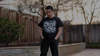 Image 2 of SWEPT TO SEA LOGO TEE - BLACK