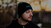 Image 3 of SWEPT TO SEA LOGO BEANIE - TEAL