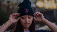 Image 3 of SWEPT TO SEA EMBLEM BEANIE - PINK