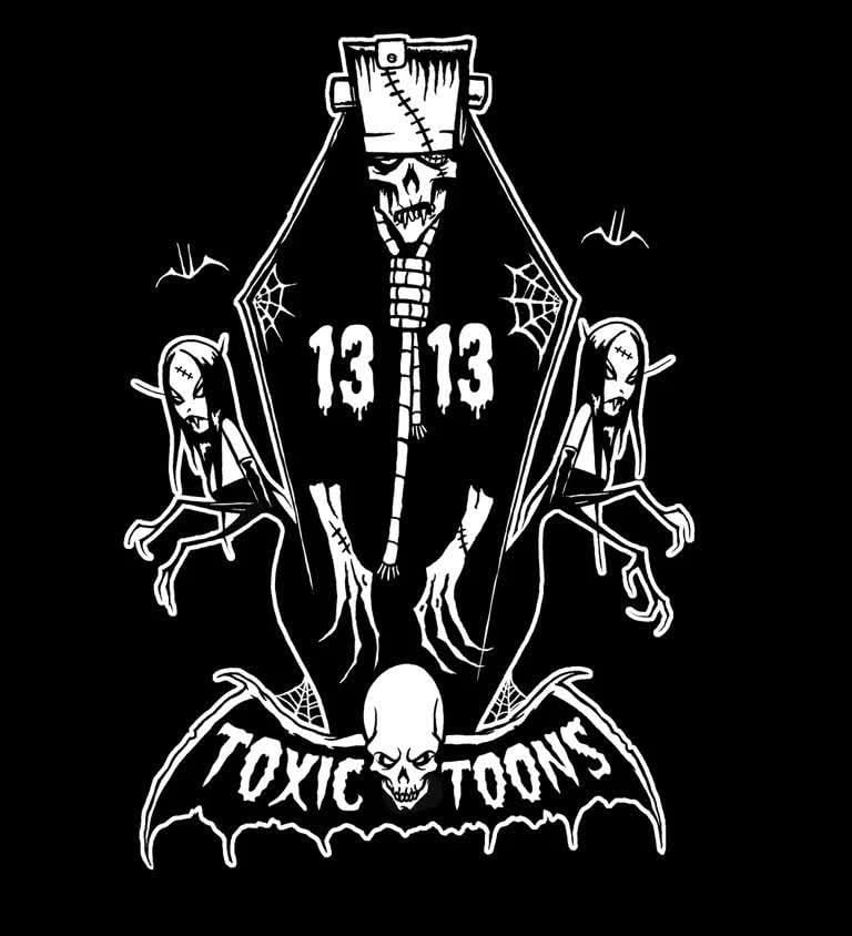 Image of Toxictoons Preworn black workshirt- few available 