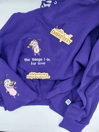 Image 1 of Custom cartoon dog themed sweatshirt
