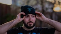 Image 4 of SWEPT TO SEA EMBLEM BEANIE - TEAL