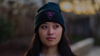 Image 4 of SWEPT TO SEA EMBLEM BEANIE - PINK