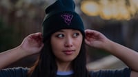 Image 5 of SWEPT TO SEA EMBLEM BEANIE - PINK