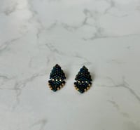 Image 1 of Earrings Triangle 2 Blue Gold