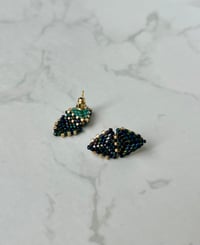 Image 3 of Earrings Triangle 2 Blue Gold