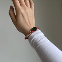 Image 6 of Premium Cherry Blossom Jade/ Tigers Eye Energy Bracelet Red