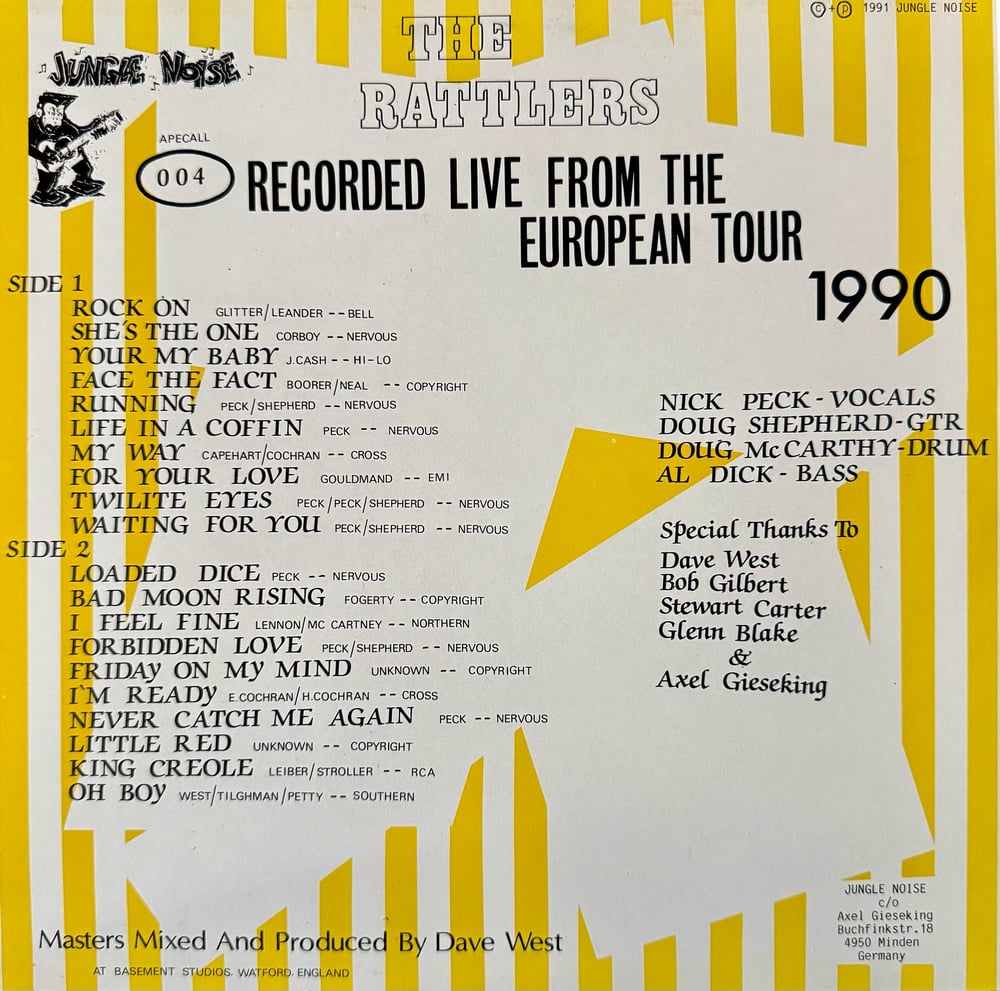 THE RATTLERS - LIVE IN EUROPE 1990 (LP)