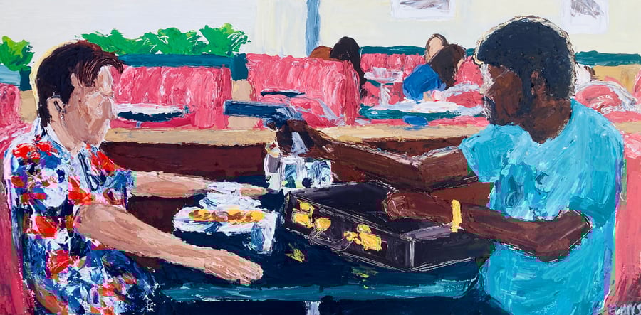 Image of The briefcase (original on canvas)