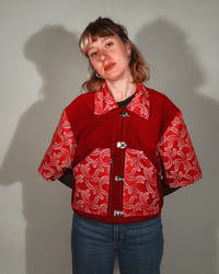 Image 5 of Blouse rouge velours vintage