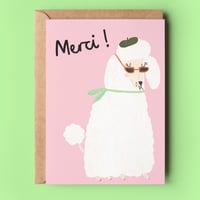 Image of Merci Poodle Thank You Card