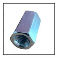 Hex Rod Connector Nut, Hex Stud connector, Long Nut threaded bright finish