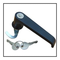 Image 1 of Lever Handle for Enclosure, Cabinet Quarter Turn 1/4 in Black or Chrome
