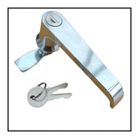 Image 4 of Lever Handle for Enclosure, Cabinet Quarter Turn 1/4 in Black or Chrome