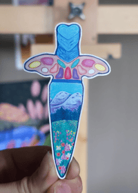 Palette and painting dagger sticker