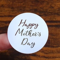 Image 3 of 35x Foiled Happy Mother's Day 37mm Circle Stickers