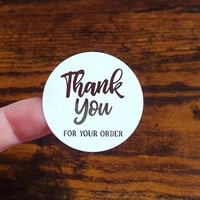 Image 4 of 35x Foiled Thank You For Your Order 37mm Circle Stickers