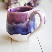 Image 3 of Beautifully Glazed Purple, Pink and White Pottery Mug, Made in USA